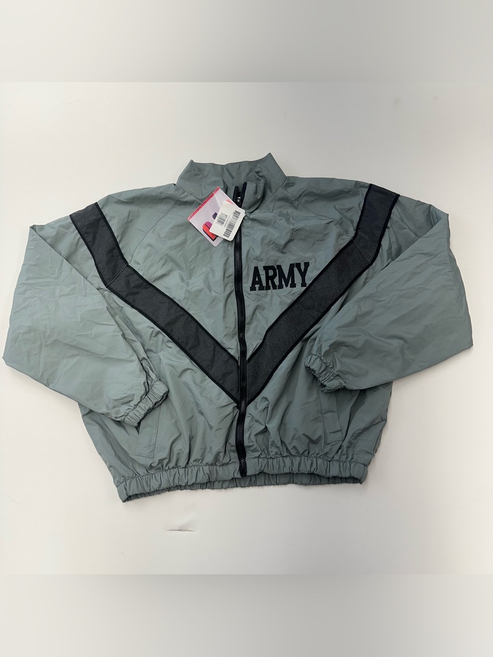 US Army IPFU Jacket Coat Mens M Short Gray Nylon Physical Fitness Uniform Vented